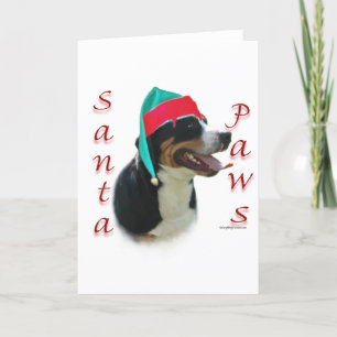 Greater Swiss Mountain Dog Santa Paws Holiday Card