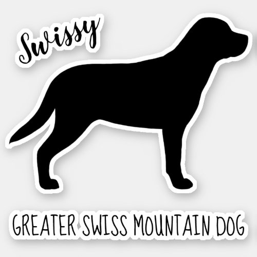 Greater Swiss Mountain Dog Silhouette Sticker