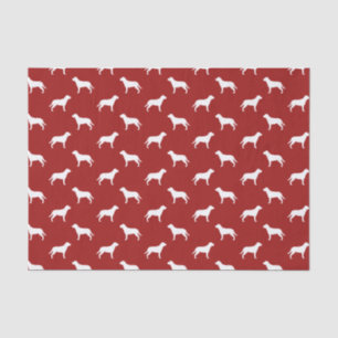 Greater Swiss Mountain Dog Silhouettes Pattern Red Tissue Paper