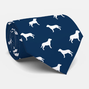 Greater Swiss Mountain Dog Silhouettes Pattern Tie