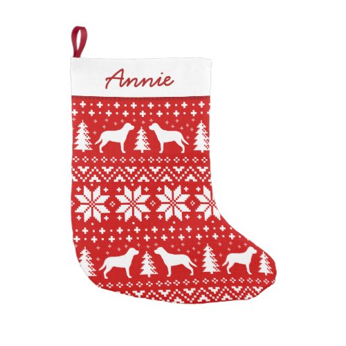 Greater Swiss Mountain Dog Silhouettes Swissy Small Christmas Stocking