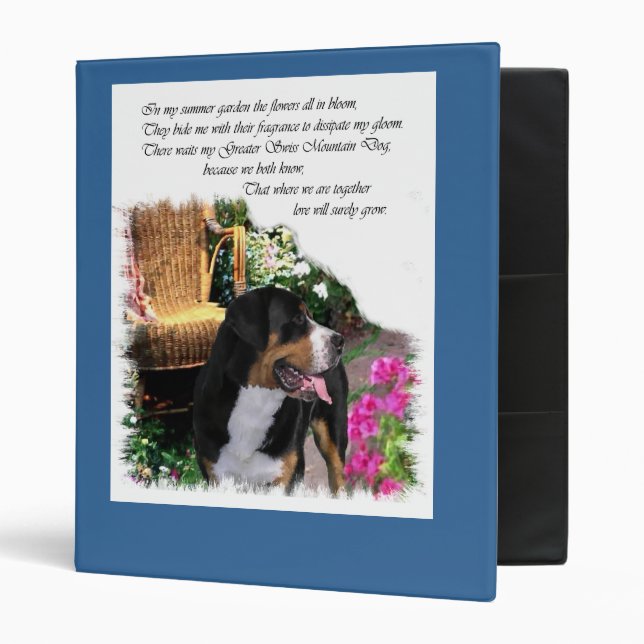 Greater Swiss Mountain Dog Summer Garden Binder (Front/Inside)