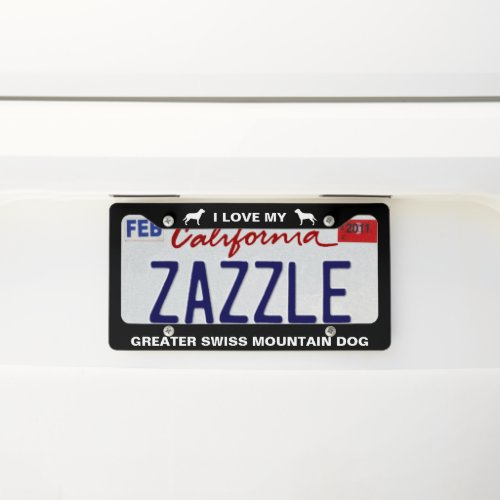 Greater Swiss Mountain Dog  Swissy Silhouettes License Plate Frame