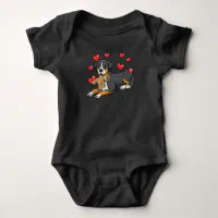 Greater Swiss Mountain Dog With Stuffed Animal Baby Bodysuit Zazzle