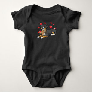 Greater Swiss Mountain Dog With Stuffed Animal Baby Bodysuit