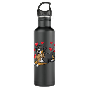 Greater Swiss Mountain Dog With Stuffed Animal Stainless Steel Water Bottle