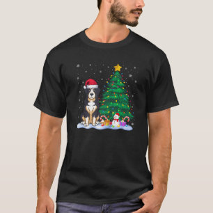 Greater Swiss Mountain Dog Xmas Tree Lights Reinde T-Shirt