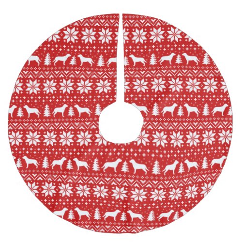 Greater Swiss Mountain Dogs Christmas Pattern Red Brushed Polyester Tree Skirt