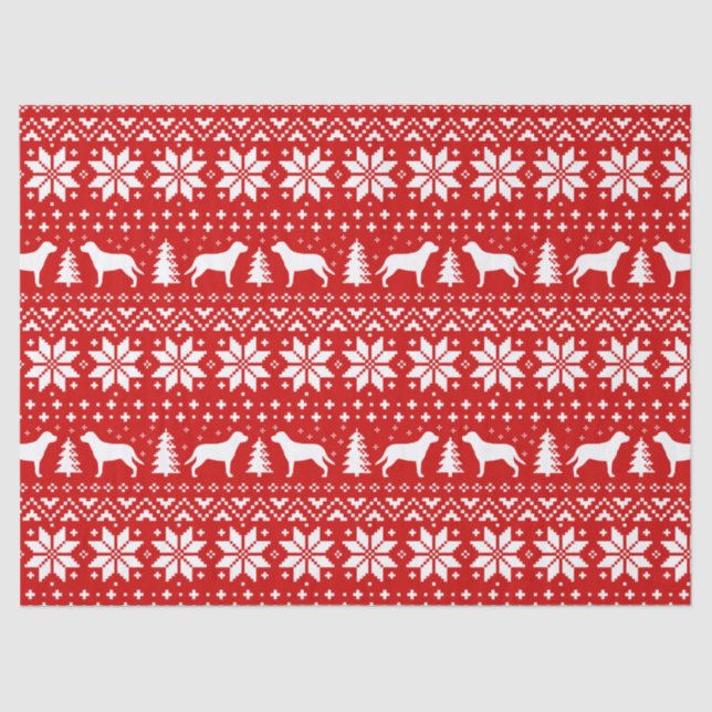 Greater Swiss Mountain Dogs Christmas Pattern Red Tissue Paper (Front)