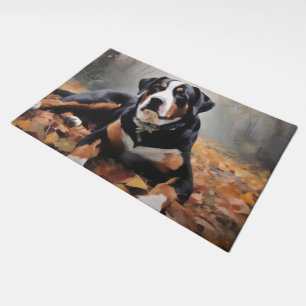 Greater Swiss Mountain in Autumn Leaves Fall Doormat
