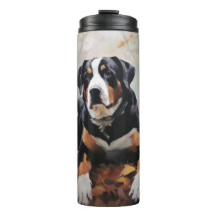 Greater Swiss Mountain in Autumn Leaves Fall Thermal Tumbler
