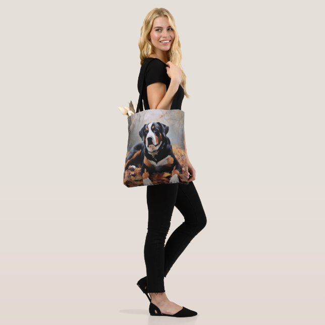 Greater Swiss Mountain  in Autumn Leaves Fall Tote Bag (On Model)