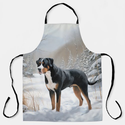 Greater Swiss Mountain Let It Snow Christmas Apron