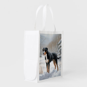 Greater Swiss Mountain Let It Snow Christmas Grocery Bag