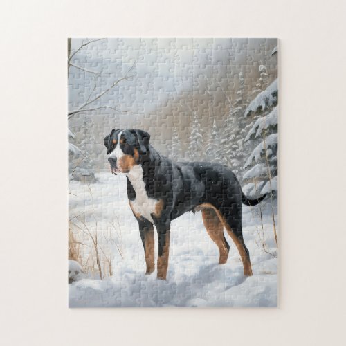 Greater Swiss Mountain Let It Snow Christmas Jigsaw Puzzle