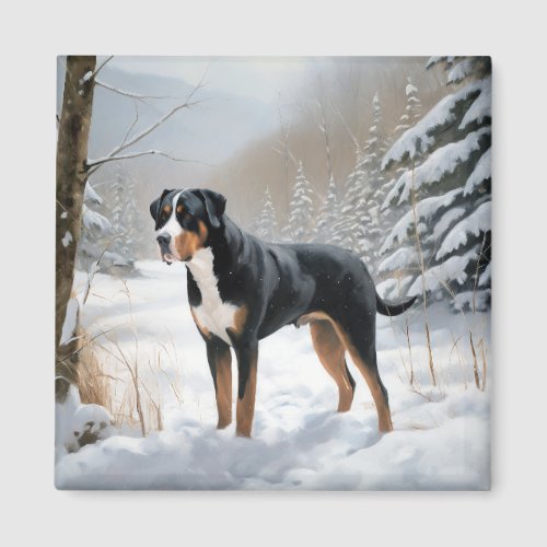 Greater Swiss Mountain Let It Snow Christmas Magnet