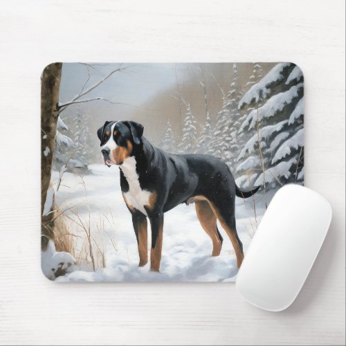 Greater Swiss Mountain Let It Snow Christmas Mouse Pad