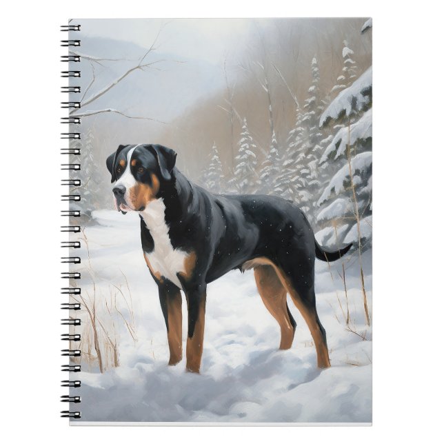 Greater Swiss Mountain Let It Snow Christmas Notebook (Front)