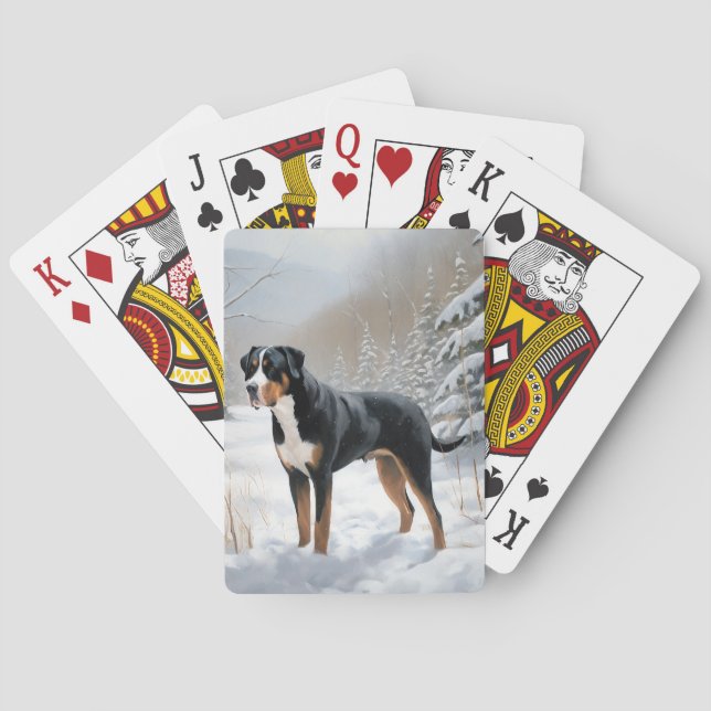 Greater Swiss Mountain Let It Snow Christmas Poker Cards (Back)