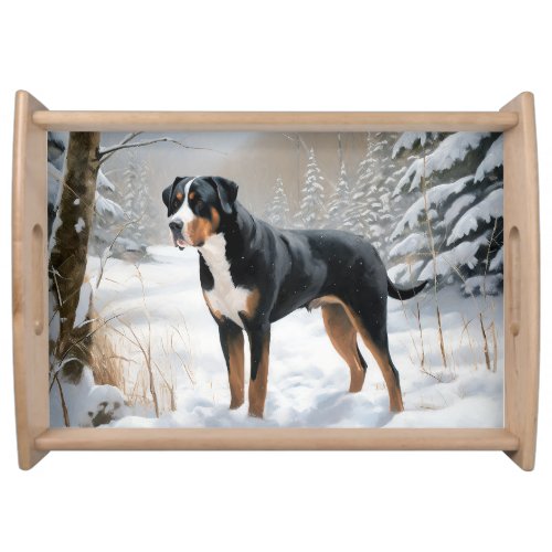 Greater Swiss Mountain Let It Snow Christmas Serving Tray