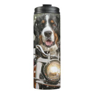 Greater Swiss Mountain Riding Motorcycle Christmas Thermal Tumbler