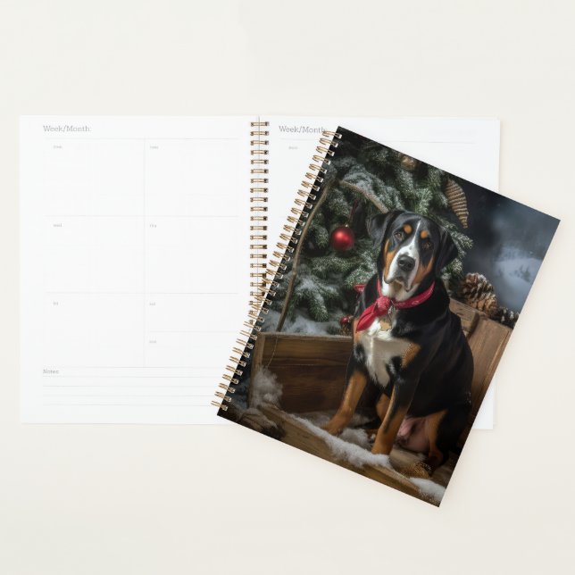 Greater Swiss Mountain Snowy Sleigh Christmas  Planner (Display)