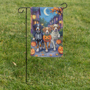 Greater Swiss Mountain Trick-or-Treating Halloween Garden Flag