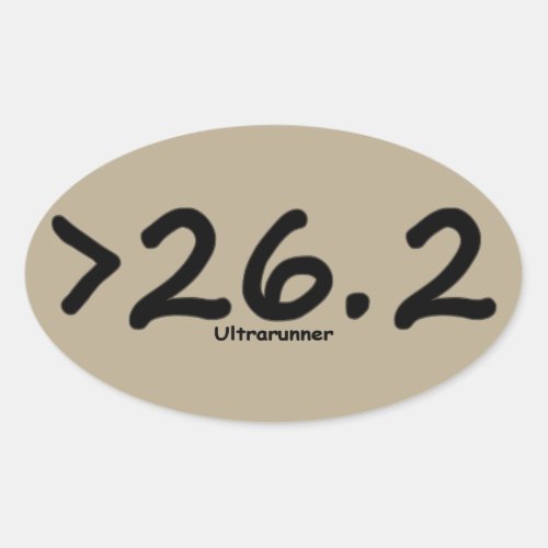 Greater than 262 Ultrarunner 4stickers brown Oval Sticker