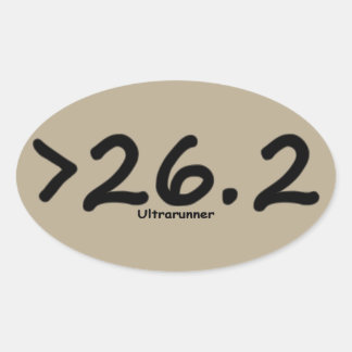 Greater than 26.2 Ultrarunner (4)stickers brown Oval Sticker