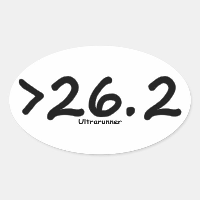 Greater than 26.2 Ultrarunner (4)stickers Oval Sticker (Front)