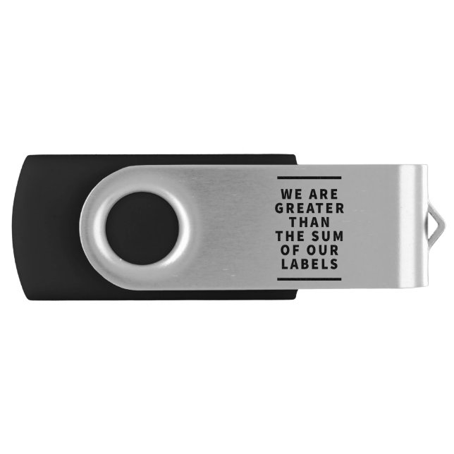 Greater than the sum of our labels flash drive (Front)