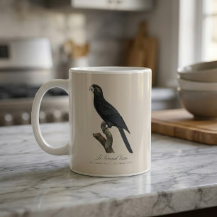 Greater Vasa Parrot, Coracopsis Vasa Illustration Coffee Mug