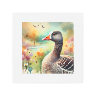 Greater White Fronted Goose 170924AREF136 - Waterc Metal Print