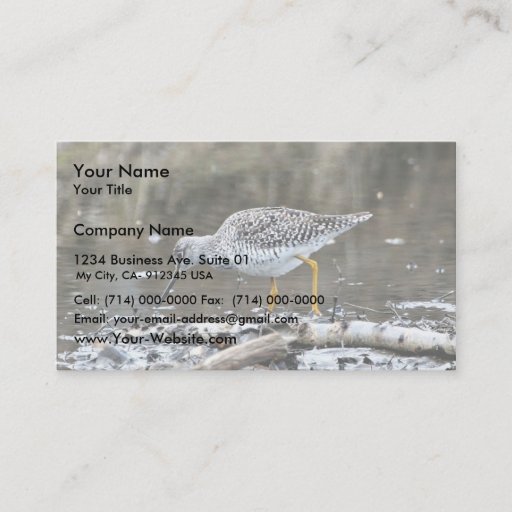 Customizable Greater Yellowlegs Business Cards