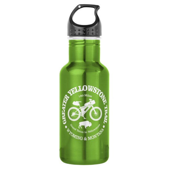 Greater Yellowstone Trail (cycling)  Stainless Steel Water Bottle (Front)