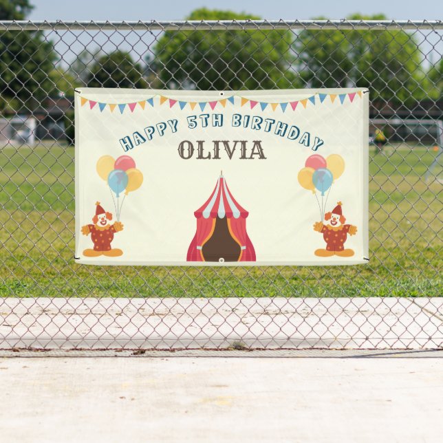 GREATEST 5TH  Birthday Party Circus THEME Banner (Insitu)