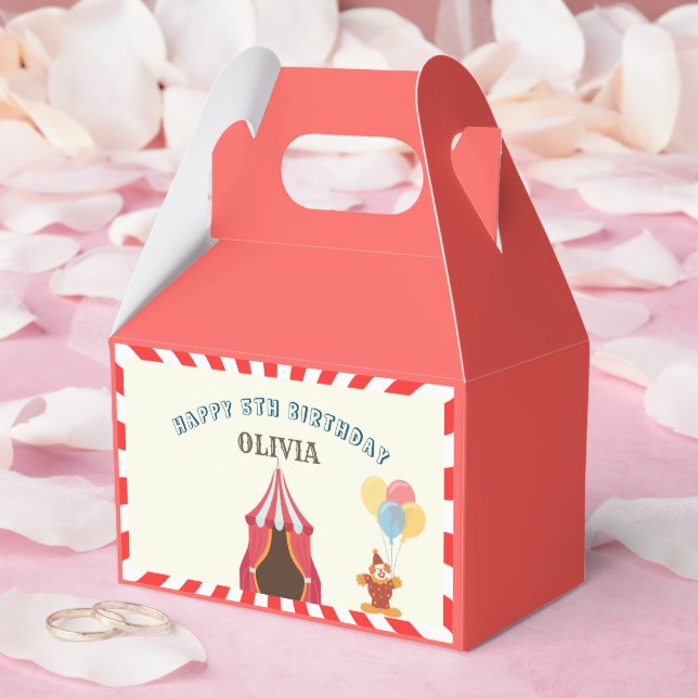 GREATEST 5TH  Birthday Party Circus THEME Favor Boxes (Wedding)