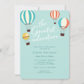 Greatest Adventure Hot Air Balloon Baby Shower Invitation (Front)