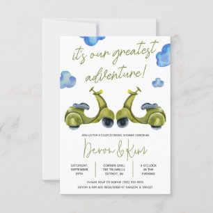 Greatest Adventure, Scooter, Couples Bridal Shower Invitation