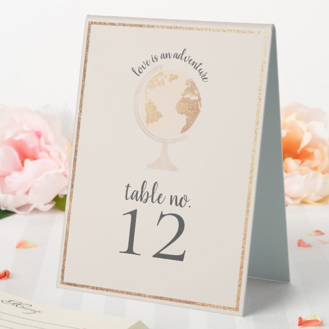 Greatest Adventure World Globe Map Travel Wedding Table Tent (In SItu (Wedding))
