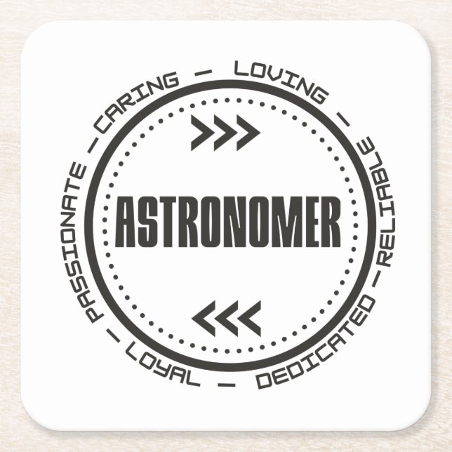 Greatest Astronomer Square Paper Coaster (Front)