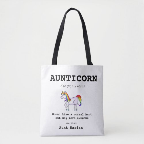 Greatest Aunt Definition Aunticorn Unicorn Tote Bag