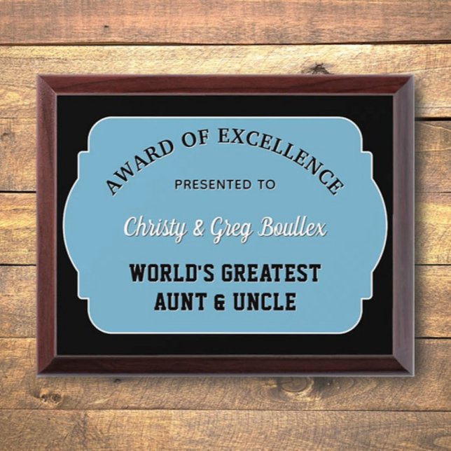 Greatest Aunt & Uncle Award Plaque (Creator Uploaded)