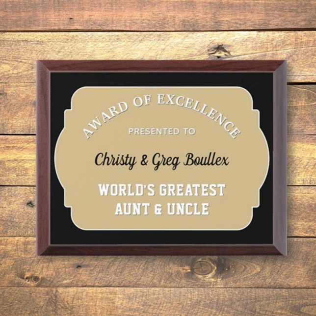 Greatest Aunt & Uncle Award Plaque (Creator Uploaded)