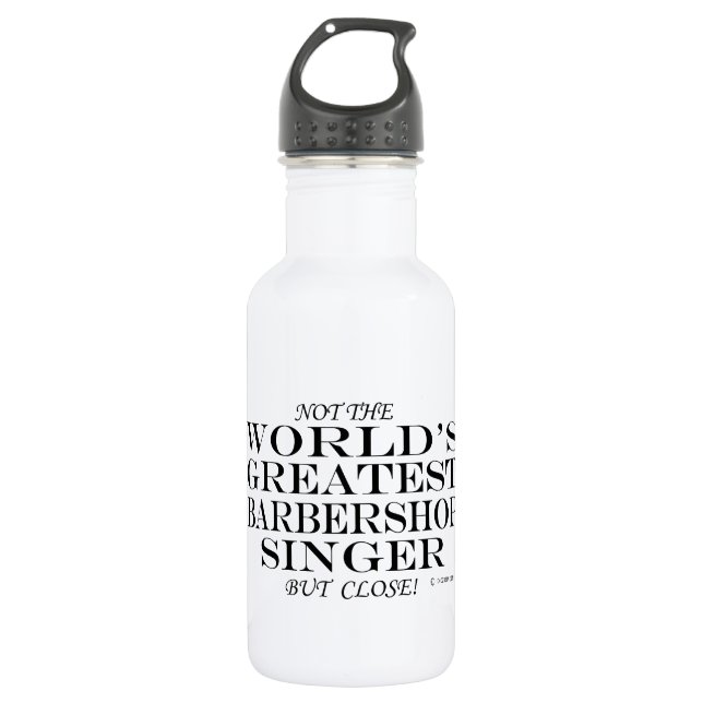 Greatest Barbershop Singer Player Close Stainless Steel Water Bottle (Front)