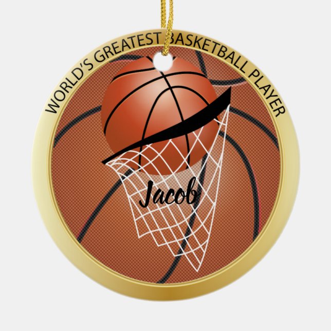 Greatest Basketball Player Ceramic Ornament (Front)