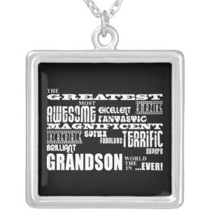 Greatest Best Grandsons Birthday Parties Christmas Silver Plated Necklace