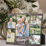 Greatest Blessings Call me Mom 6 Photo Rustic Wood Plaque<br><div class="desc">Rustic photo plaque which you can personalize with 6 of your favorite pictures. The design has a brown rustic country wood look, lettered with brush script and modern uppercase typography. The wording reads "my greatest blessings call me mom" and you can edit Mom to Momma or Mummy for example. Upload...</div>
