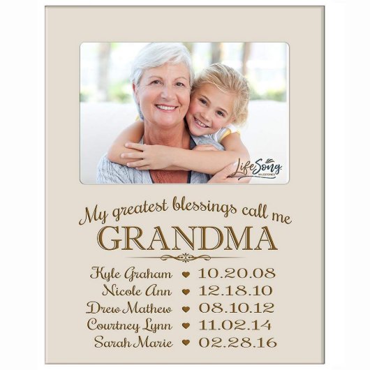 Greatest Blessings Grandma's Ivory Picture Frame (Front)