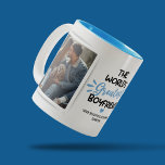 Greatest Boyfriend 2 Photo Two-Tone Coffee Mug<br><div class="desc">Cute boyfriend mug featuring 2 photos for you to replace with your own,  the saying "the world's greatest boyfriend",  a blue heart,  and your name.</div>